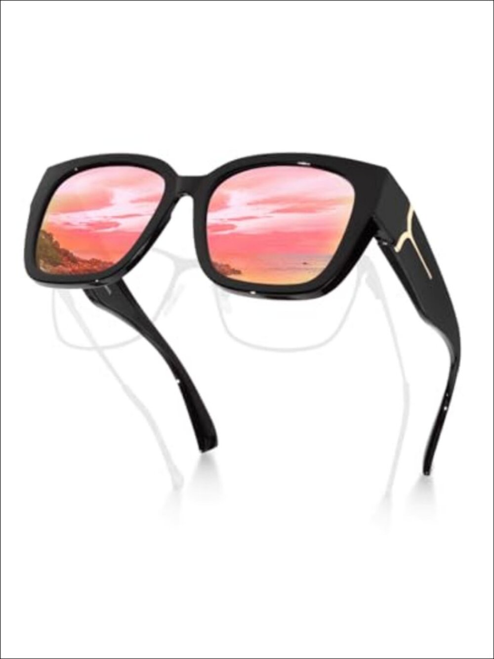 Polarized Fit Over Glasses Sunglasses Lightweight TR90 Square Full Frame